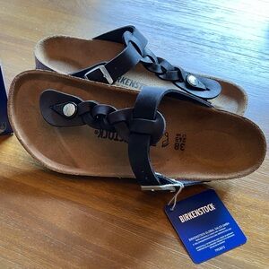 Nwt Gizeh Braided black Birkenstocks women’s size 38